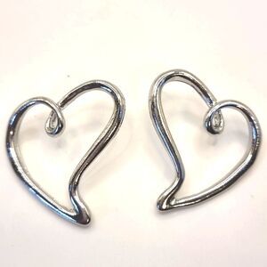 New ZARA open heart silver earrings